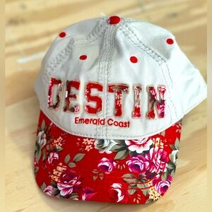 Destin Emerald Beach Floral Print Adjustable Hat